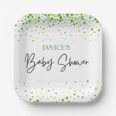 Oh Girl St. Patrick's Day Baby Shower Green  ペーパープレート (正面)