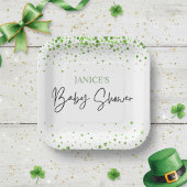 Oh Girl St. Patrick's Day Baby Shower Green  ペーパープレート