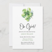 Oh Girl St. Patrick's Day Baby Shower Green  招待状 (正面)