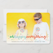 Oh Happy カラフル Everything紙吹雪おもしろい写真 シーズンカード (正面)