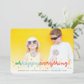 Oh Happy カラフル Everything紙吹雪おもしろい写真 シーズンカード (スタンド正面)
