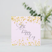 Oh Happy Day Gold Glitter Greeting Card カード (スタンド正面)