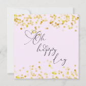 Oh Happy Day Gold Glitter Greeting Card カード (正面)