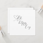 Oh Happy Day Heart Embellished Greeting Card カード (正面/裏面インサイチュ)
