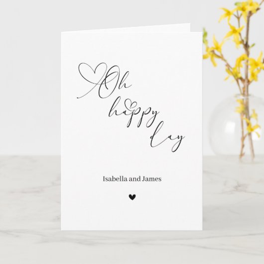 Oh Happy Day Heart Embellished Wedding  カード (黄色い花)