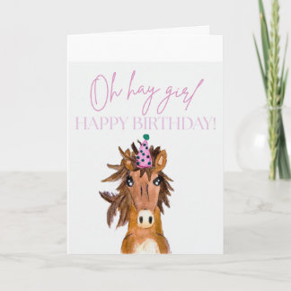 Oh Hay Girl!  Happy Birthday! カード