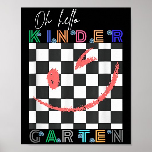 Oh Hello幼稚園可愛い装子供へ置First D ポスター (正面)