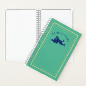 "Oh Hello There"ブラックラボパピーグリーンカスタム ノートブック (内側)
