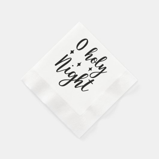 OH HOLY NIGHT モダン Script Christmas 縁ありカクテルナプキン (角)