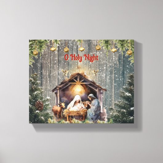Oh Holy Night: 永遠のキリスト降誕のシーン キャンバスPr キャンバスプリント (正面)