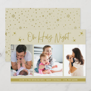 Oh Holy Night 3枚の写真のクリスマスカード キリスト教 シーズンカード