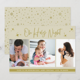 Oh Holy Night 3枚の写真のクリスマスカード キリスト教 シーズンカード