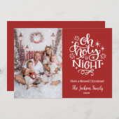 Oh Holy Night Christian Christmasフォトカード シーズンカード (正面/裏面)