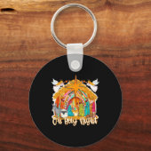 Oh Holy Night Christian Nativity Scene Christmas R キーホルダー (正面)