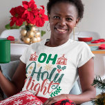 Oh Holy Night Christmas Holiday Decorative Tシャツ<br><div class="desc">A decorative typographic quote for Christmas holiday,  that reads: "Oh holy night".</div>