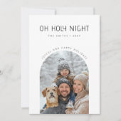 Oh Holy Night Joyful Minimalist Family Arch Photo シーズンカード (正面)