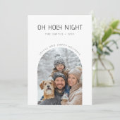 Oh Holy Night Joyful Minimalist Family Arch Photo シーズンカード (スタンド正面)