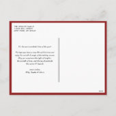 Oh Holy Night Script赤い初めてのクリスマス写真 シーズンポストカード (裏面)