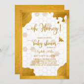 Oh Honey Mommy-To-Bee Baby Shower招待状 招待状 (正面/裏面)