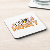 Oh Honey – Sweet Bumblebee & Geometric  コースター (左側)