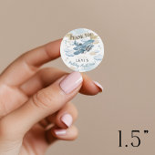 Oh How Time Flies Airplane Birthday Party Favor ラウンドシール