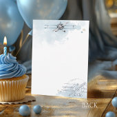 Oh How Time Flies Airplane Blue Boy Birthday Party サンキューカード