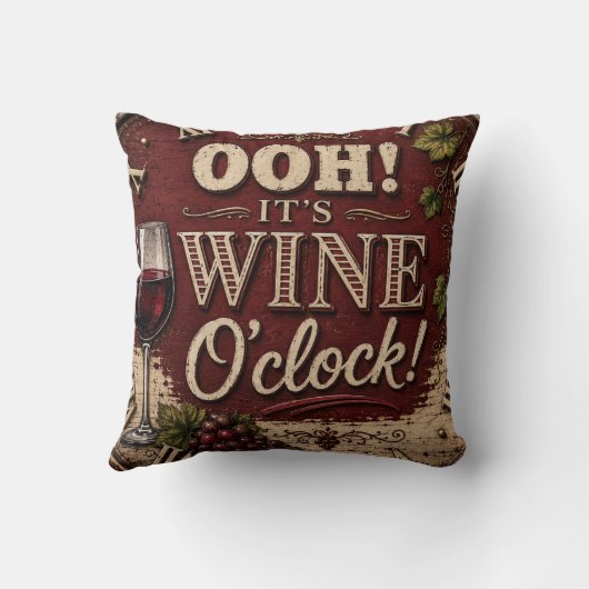 Oh! It's Wine O'Clock クッション (裏面)