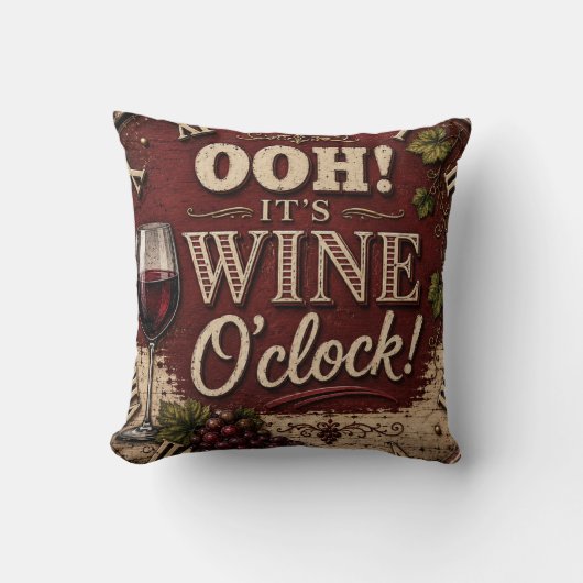 Oh! It's Wine O'Clock クッション (正面)