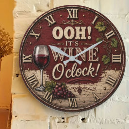 Oh! It's Wine O'Clock ラージ壁時計
