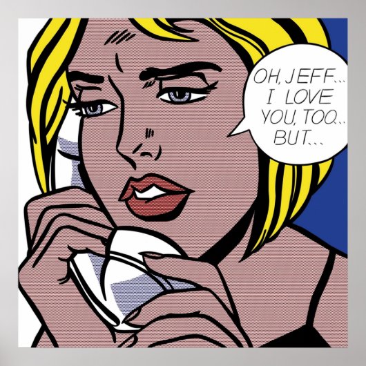 Oh JeffI Love YouBut by Roy Lichtenstein ポスター (正面)