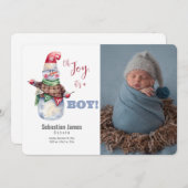 Oh Joy写真男の赤ちゃん誕生発表 案内状 (正面/裏面)