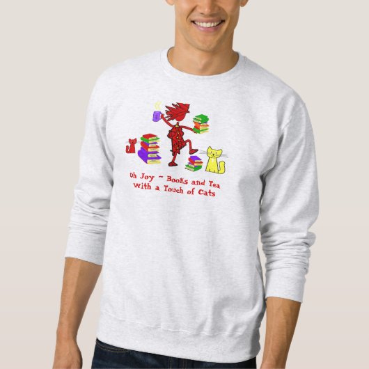 Oh Joy Books and Tea with cats sweatshirt スウェットシャツ (正面)