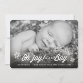 Oh Joy It's A Boy Photo Holiday Birth Announcement シーズンカード (正面)