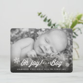 Oh Joy It's A Boy Photo Holiday Birth Announcement シーズンカード (スタンド正面)