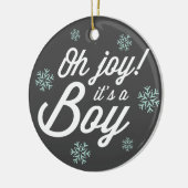 Oh Joy It's A Boy Photo Holiday Birth Announcement セラミックオーナメント (左)