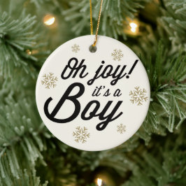 Oh Joy It's A Boy Photo Holiday Birth Announcement セラミックオーナメント