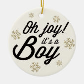 Oh Joy It's A Boy Photo Holiday Birth Announcement セラミックオーナメント (正面)