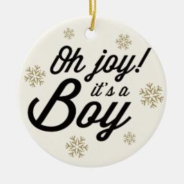 Oh Joy It's A Boy Photo Holiday Birth Announcement セラミックオーナメント