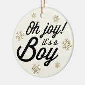 Oh Joy It's A Boy Photo Holiday Birth Announcement セラミックオーナメント (左)