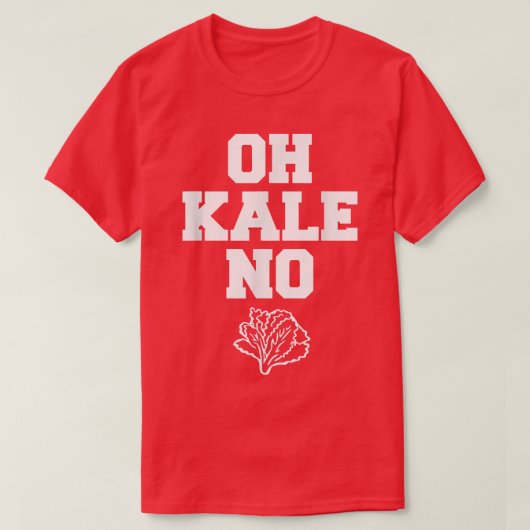 Oh Kale No Distressed Vegetarians Leaf Cabbage T-S Tシャツ (デザイン正面)