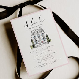 Oh la la フランスのシャレーの花嫁シャワー  招待状
