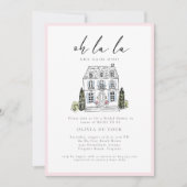 Oh la la フランスのシャレーの花嫁シャワー 招待状 (正面)