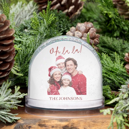 Oh La La Family Christmas Photo Snow Globe (冬)