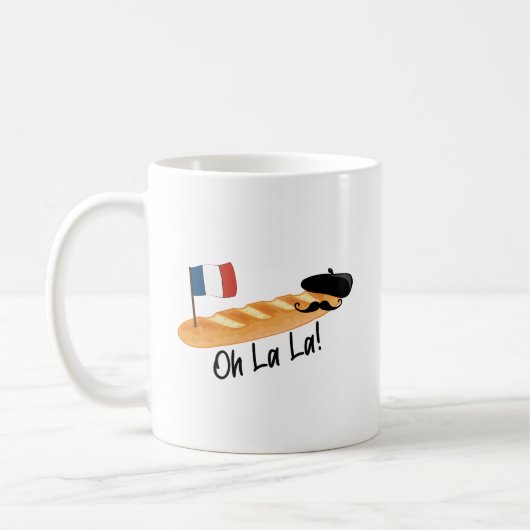 Oh La La - French Baguette - Funny Francophile コーヒーマグカップ (左)