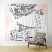 Oh La La Paris backdrop pink french bridal banner タペストリー (インサイチュ(横))