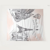 Oh La La Paris backdrop pink french bridal banner タペストリー (正面(横))