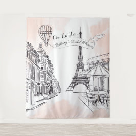 Oh La La Paris backdrop pink french bridal banner タペストリー