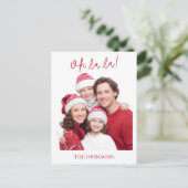 Oh La La Personalized Family Photo Card ポストカード (スタンド正面)