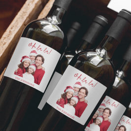 Oh La La Personalized Photo Christmas Wine Label ワインラベル