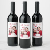 Oh La La Personalized Photo Christmas Wine Label ワインラベル (ボトル)
